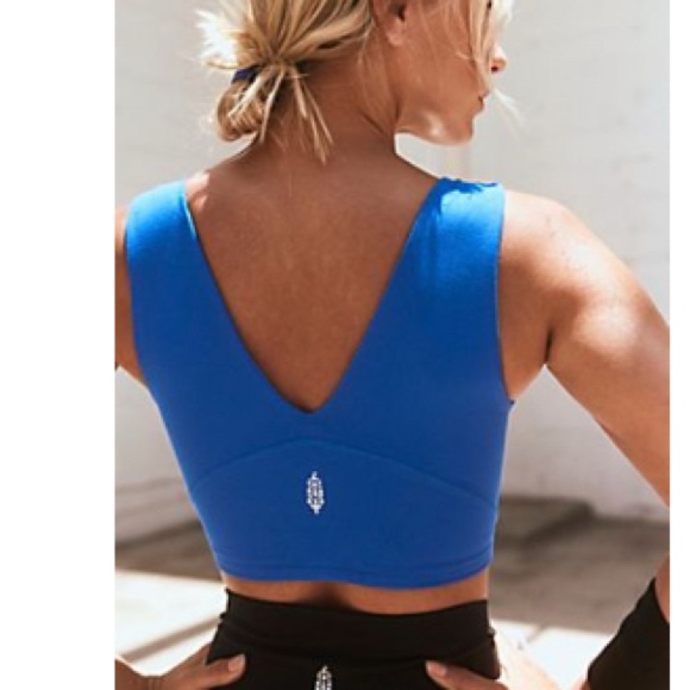 Vibrant Blue Sleeveless Crop Top